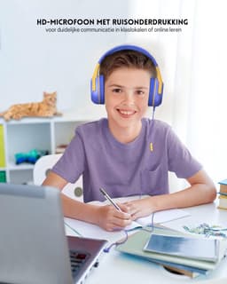 StayPowered Kinderheadset - Veilige, Comfortabele en Duurzame Hoofdtelefoon met Volumebegrenzing! - Compact Design - Hoogwaardige Geluid - HD Microfoon - Ingebouwde Volumebegrenzer - Opvouwbaar - Paars/Geel - Levering Sneller dan Aangegeven! — thumbnail 5