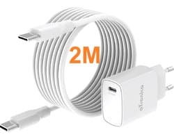 oTronica USB C Adapter 20W snellader met usb C naar usb C kabel - 2M - Wit