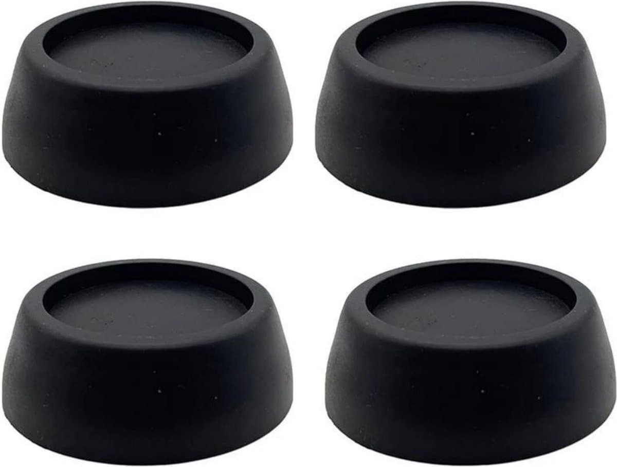 4 stuks anti-vibratie pads voor wasmachines, anti-geluid wasmachine voeten met rubberen pads voor wasmachines, wasdrogers, meubels, anti-vibratie wasmachine pads - 4 zwart - 6.5*2cm — afbeelding 1