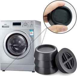 4 stuks anti-vibratie pads voor wasmachines, anti-geluid wasmachine voeten met rubberen pads voor wasmachines, wasdrogers, meubels, anti-vibratie wasmachine pads - 4 zwart - 6.5*2cm — thumbnail 5