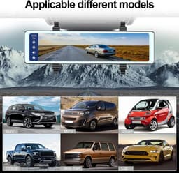 Achteruitkijkspiegel dashcam 11,6 inch CarPlay Android Auto - Achteruitrijcamera IPS-display WDR-opname Bluetooth-FM-AUX 7V-36V — thumbnail 5