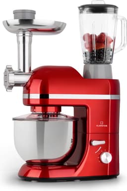 Klarstein staande mixer/foodprocessor met vleesmolen, 1800W, kleine deegmixer, 6 snelheden, garde, meng- en deeghaak, planetaire mengbeweging, staande mixer met blender, foodprocessor met 5L kom — thumbnail 1