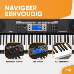 Keyboard piano met 61 toetsen - MAX Rhapsody61 keyboard voor beginners - Met gratis muzieklessen — thumbnail 4