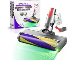 SVENNE® Zuigmond met Groen Licht en Stofdetectie - Geschikt voor Dyson V15 / V11 / V10 / V8 / V7 - Mondstuk met LED Verlichting - Parketborstel Accessoires & Onderdelen voor Steelstofzuiger - Opzetstuk Borstel - Triggerlock - Wasbaar