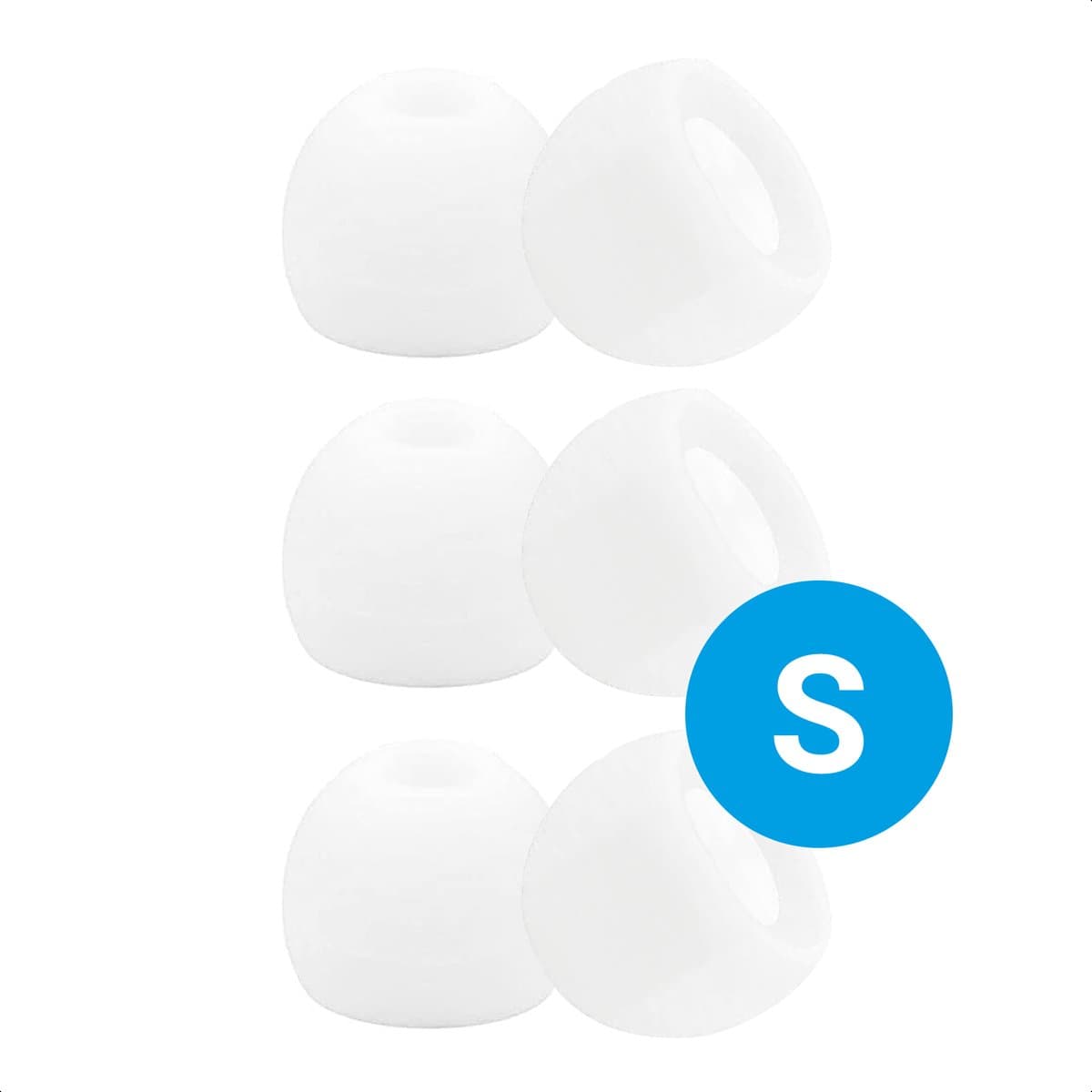 3 Pack Siliconen Small (S) Dopjes Oordopjes Vervanging Tips Flexibele Eartips Oortips Geschikt voor Oordopjes / Headsets Wit — afbeelding 1