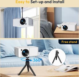 Equivera Mini Beamer - Draagbare Beamer - Beamer - Mini Beamer Projector - Projector - Mini Projector — thumbnail 3