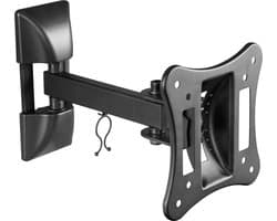 Cabletech Universele verstelbare Televisie Muurbeugel Voor Led Lcd Tv Van 13'' Tot 27'' Inch - Draaibaar en Kantelbaar - Max belastbaar gewicht 15 Kg - Perfect voor in de slaapkamer met een kleine TV