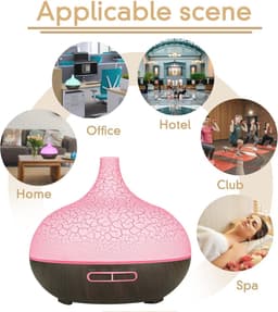 Aroma diffuser 550 ml - Stil, Ultrasoon, Luchtbevochtiger & Aromatherapie met LED-verlichting — thumbnail 5
