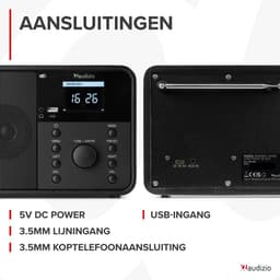 Audizio Nardo - DAB+ en internetradio met Bluetooth en FM - incl. afstandsbediening - Zwart — thumbnail 5
