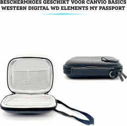 Somstyle Beschermhoes Geschikt Voor Canvio Basics Western Digital WD Elements My Passport, Seagate Portable, Backup Plus Slim 1TB, 2TB, 3TB & 4TB Draagbare SSD Externe Harde Schijf - Hardcase - Schokbestendig - Zwart — thumbnail 4