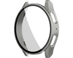 Stravo Screen protector case voor Samsung Galaxy Watch 7 - 44mm - Full Cover Hard Case / Beschermend Hoesje - Titanium - Samsung Galaxy Watch 7 - 44mm screenprotectors