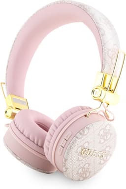 GUESS Draadloze Bluetooth Koptelefoon - On-Ear Hoofdtelefoon met Microfoon - Luxe Roze Design met Goudaccenten – Krachtig Geluid en Comfortabele Pasvorm – Geschikt voor iPhone, Samsung, Xiaomi, Oppo, Google Pixel — thumbnail 2