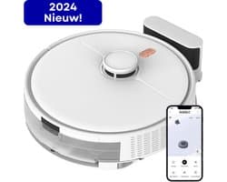 Avalect CleanSmart - Robotstofzuiger met dweilfunctie - Met laadstation - dweilrobot - Ideaal voor huisdieren - Lidar Laser - val & object detectie - Vloerdetectie - Met App - Wit