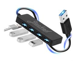 Jacked USB splitter voor laptop – usb hub 3.0 usb verdeler – usb splitter 4 poorten – usb dockingstation usb multipoort