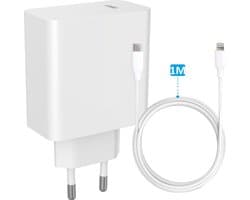 45W USB-C Adapter + USB-C naar 8-PIN Oplader Kabel - Geschikt voor iPhone, iPad - Universele USB-C Oplader Adapter Stekker Blokje