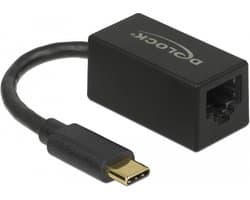 USB Type-C-adapter naar Gigabit lan compact zwart