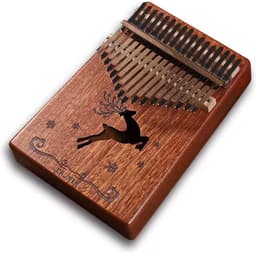 Kalimba Duimpiano 17 Tonen- met Muziekboek en Accessoires- Springend hert — thumbnail 1