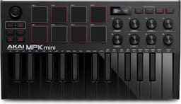 Akai Professional MPK Mini MK3 - 25 toetsen USB MIDI-keyboardcontroller met 8 verlichte drumpads, 8 knoppen, muziekproductiesoftware en Native Instruments Sound Package (NKS-integratie), Zwart — thumbnail 3