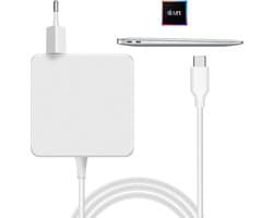 Laptop Oplader USB-C - USB-C Power Adapter + Ingebouwde USB-C kabel 2 meter - Geschikt voor Laptops M1,M2,M3,Max - 15W / 18W / 30W / 45W - 45W High Power Charging