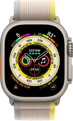 Apple Watch Ultra - 4G/LTE - 49mm - Titanium kast - Geel/Beige Trail bandje - M/L — thumbnail 1