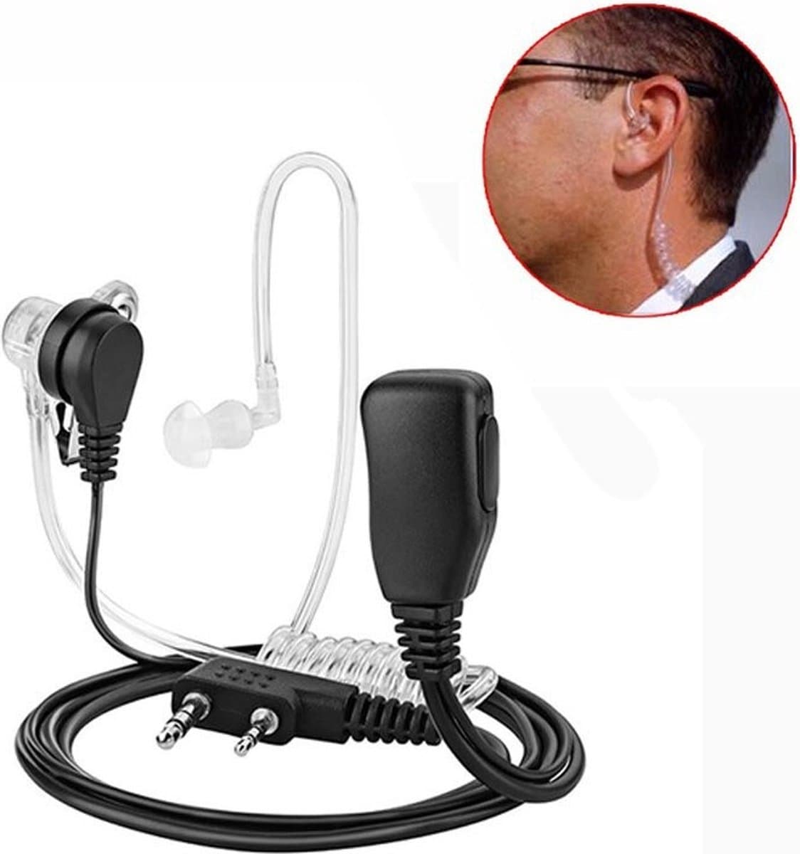 WiseGoods Luxe 2 Pin Headset Met Microfoon - Headsets - Mic - Oortje - Oortjes - Radio Accessoires - Tool - Tools Beveiliging — afbeelding 1