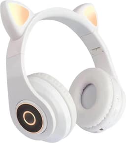 kinder koptelefoon kitty cat wit met led oortjes — thumbnail 1