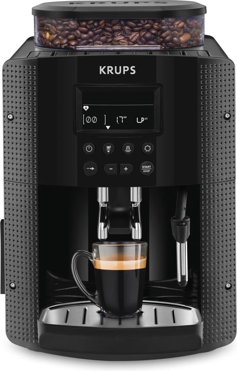 Krups Essential EA8150 - Volautomatische Espressomachine - Thermoblock-systeem - Personaliseren en Favorieten Opslaan - Zwart - Koffiemachine met bonen — afbeelding 1
