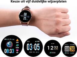 Belesy® BQSiZiPk - Limited edition - Smartwatch Dames - Smartwatch Heren - Horloge - Stappenteller - 1.3 inch - Kleurenscherm - 10x Sporten - INDOOR en OUTDOOR - Zilver - Siliconen - Roze - Moederdag — thumbnail 5