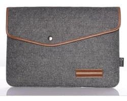 DVSE Soft Laptop Sleeve – 15” inch 37 cm x 27 cm – Grijs - Vilt – Geschikt voor Apple Macbook, Asus, Acer, HP, Dell, Lenovo