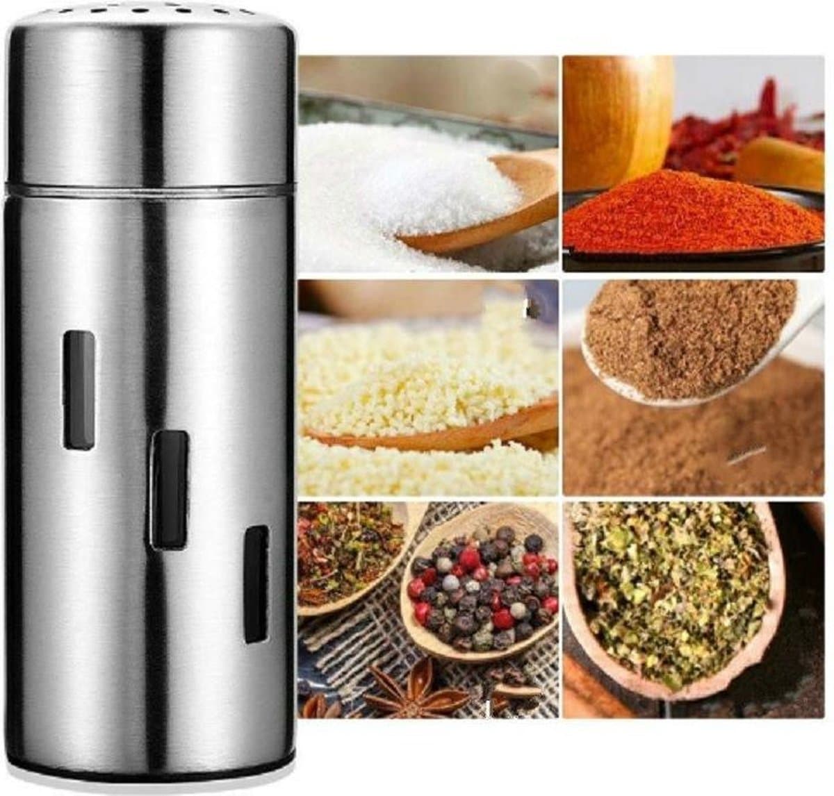 Stainless Steel Sauce Jars Chili Jars Barbecue Condiments Box Seasoning Jar Set Specification:Small Hole — afbeelding 1