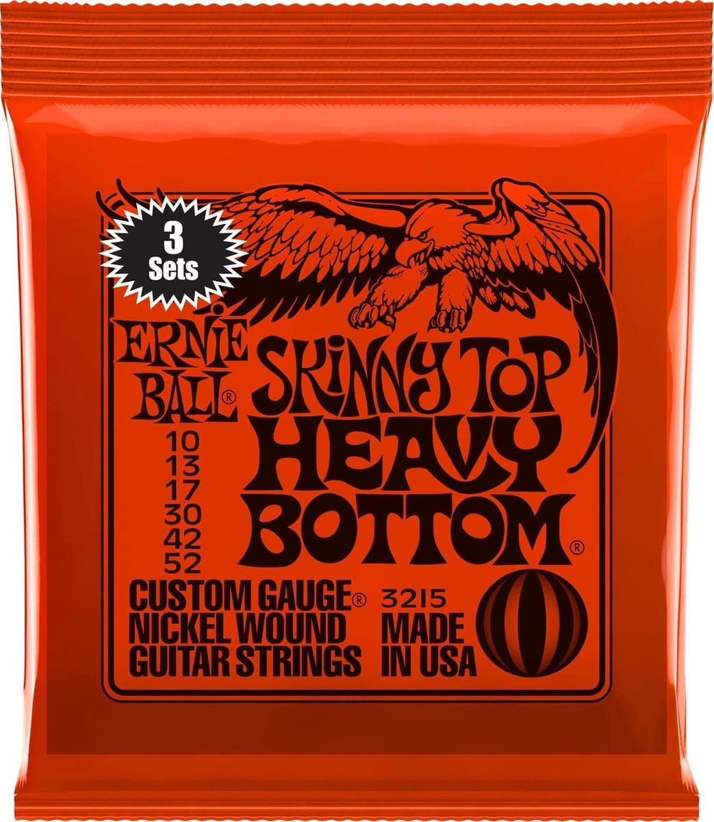 Ernie Ball 3215 Skinny Top Heavy Bottom Snaren voor Elektrische Gitaar (10-52) 3-Pack — afbeelding 1
