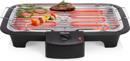 Tristar BQ-2813 Elektrische BBQ – Rookarme Tafelbarbecue 2000W – Grillrooster 38x22 cm – Zwart - Perfect voor Balkon of Camping — thumbnail 1