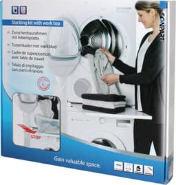 Scanpart tussenstuk voor wasmachine en droger met werkblad - Geschikt voor AEG Bosch LG Miele Samsung Siemens Zanussi Whirlpool - Stapelkit - Universeel — thumbnail 6