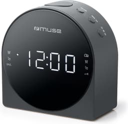 Muse M-185CR - Stijlvolle digitale wekkerradio met groot display, grijs — thumbnail 1