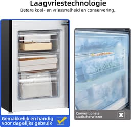 CHiQ FBM157L42 - Koel-vriescombinatie - 157 Liter - Low Frost - Hoogte 144 cm - 12 jaar garantie op compressor — thumbnail 9