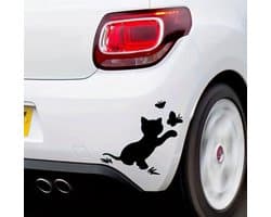 GoedeDoelen.Shop | Auto Sticker Vlinder Kat | Afmeting 12 x 16 CM | Weerbestendig | Autosticker | Scootersticker | Poezen sticker | Katten Sticker | Vlinder Sticker | Laptop Sticker | Auto Accessoire