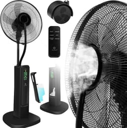 KESSER® Statiefventilator Frosty met Water Ultrasone Verneveling Koeling - Staande Ventilator inclusief Afstandsbediening en Timerfunctie - Zwart — thumbnail 5