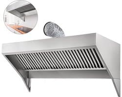 Afzuigkap Recirculatie, Afvoerlucht/Circulatielucht Afzuigkappen, Aluminium Vetfilter Wandmontage, Roestvrij Staal en Aluminiumfolie, Aluminium Vetfilter Wandafzuigkap, Gewicht 43 kg/95 lb