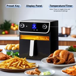 Aigostar 30I0T Joy - Airfryer XXL - Heteluchtfriteuse - 12 Automatische Programma's - 8L - Zwart — thumbnail 6