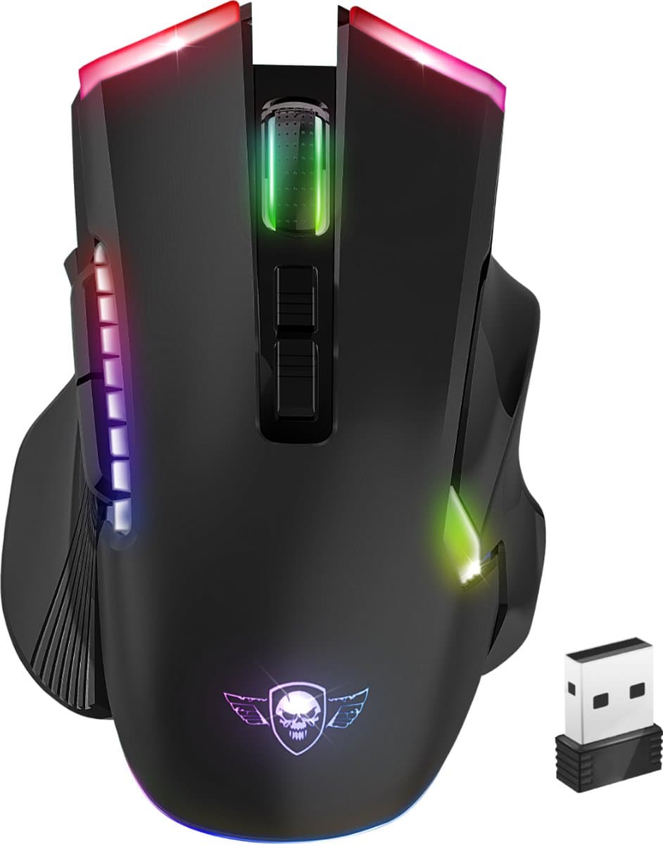 Spirit of Gamer Gaming Muis – Muis – Muis Draadloos – 8 Knoppen – RGB – 4800 DPI – Zwart — afbeelding 1