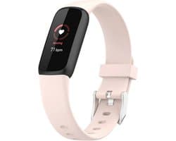 Siliconen Smartwatch bandje - Geschikt voor Fitbit Luxe siliconen bandje - lichtroze - Strap-it Horlogeband / Polsband / Armband - Maat: Maat L