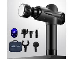 LifeLoom® Sport en Relax Massage Apparaat - Massage Gun- Krachtige Massage Gun KW16 - Professioneel 12mm Slag - Koude en Warmte Massage - 6 massagekoppen