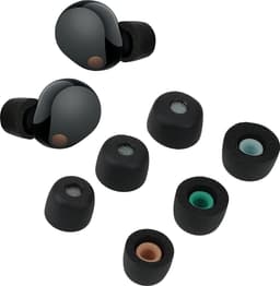 kwmobile 6x cover voor oordopjes - geschikt voor Sony WF-1000XM5 - Van memory foam in zwart - Maat S, M en L — thumbnail 1