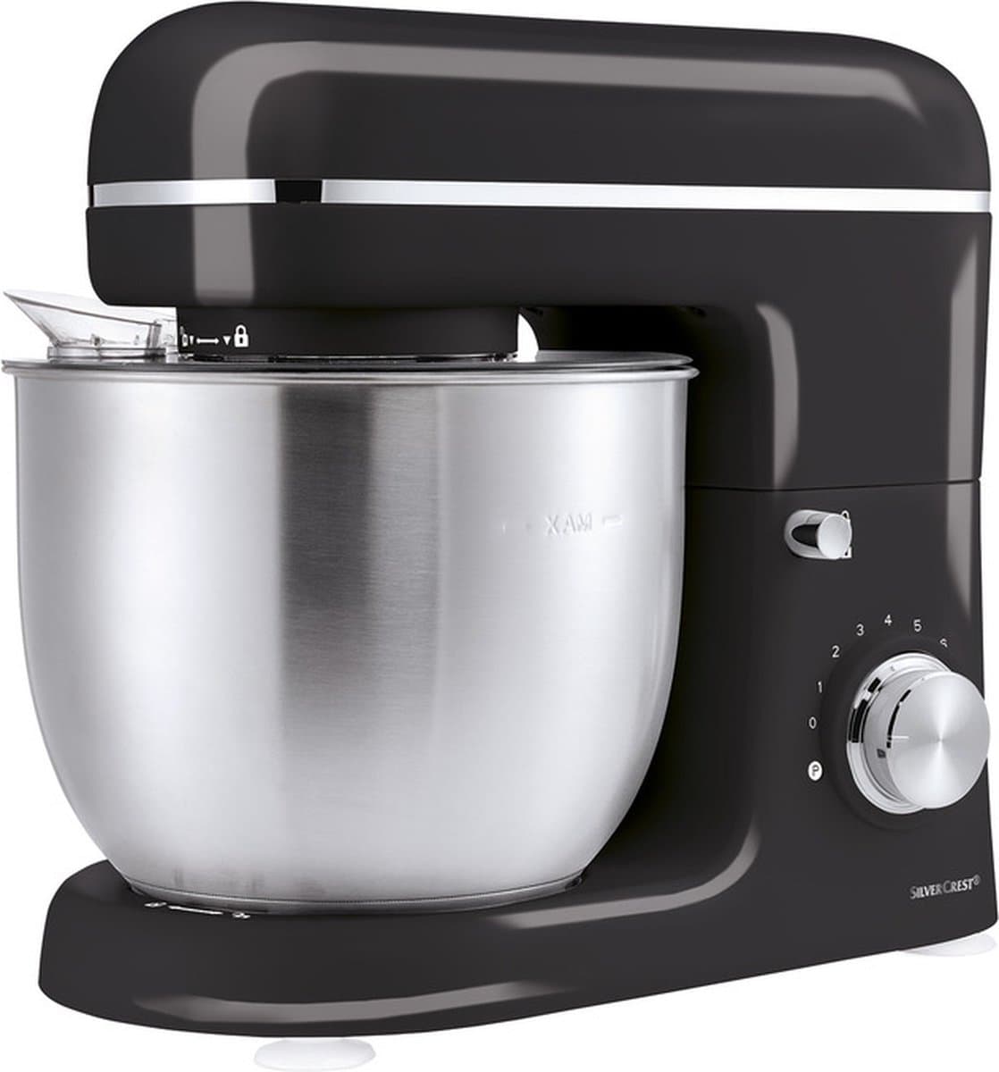 SILVERCREST® KITCHEN TOOLS Keukenmachine pastel – Vermogen: 600 W – Inhoud: 5 L – Inclusief spatbescherming met vulopening, deeghaak, eiwitklopper en garde – Met extra pulsfunctie – Afneembare accessoires zijn vaatwasmachinebestendig — afbeelding 1
