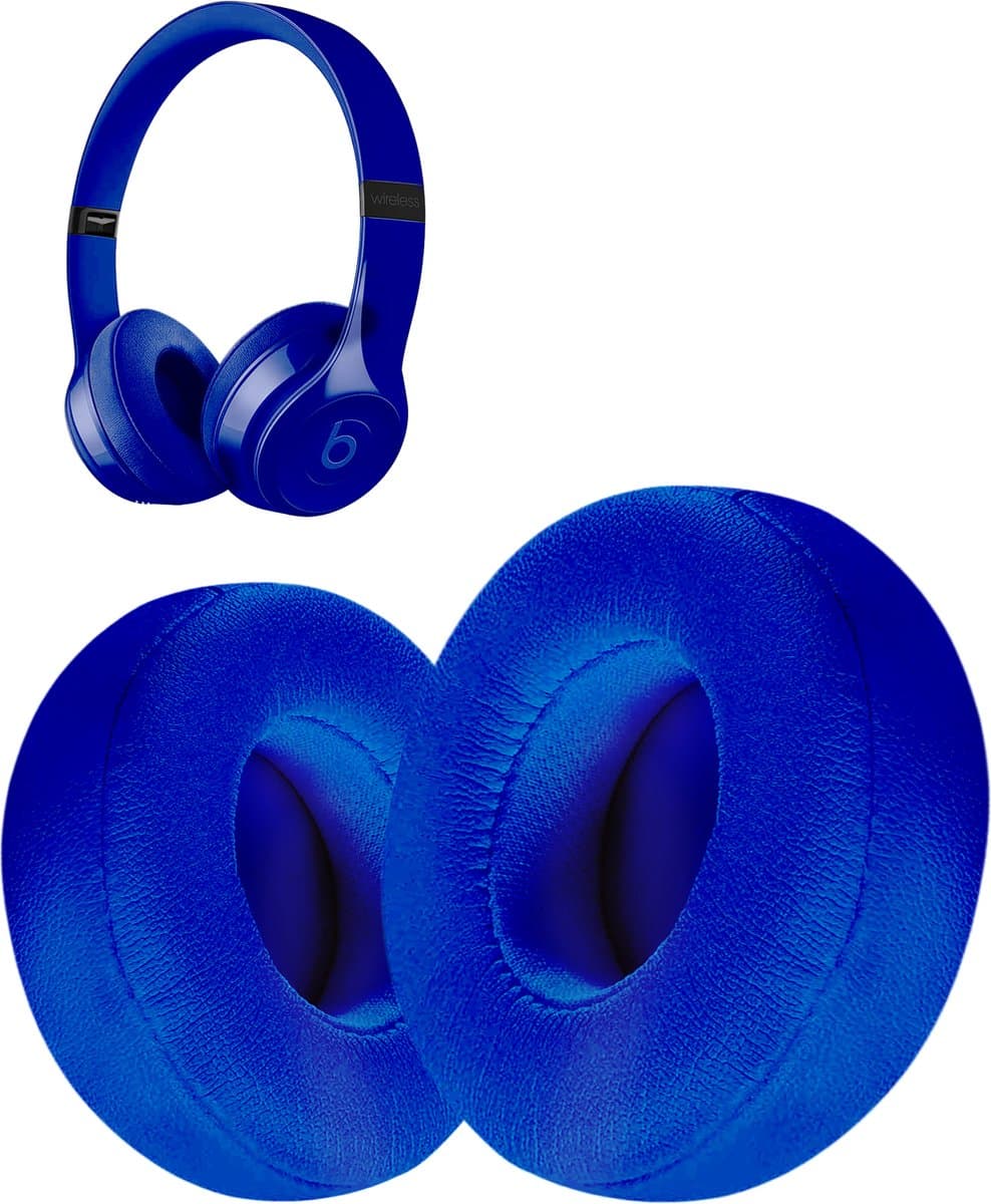 Oorkussens geschikt voor Beats By Dr. Dre Solo 2.0/3.0 wireless - Koptelefoon oorkussens voor Beats Solo blauw — afbeelding 1