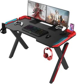 game bureau - 140X60X73cm - Gaming Desk met Led Verlichting - Game Desk- Computer Tafel — thumbnail 3