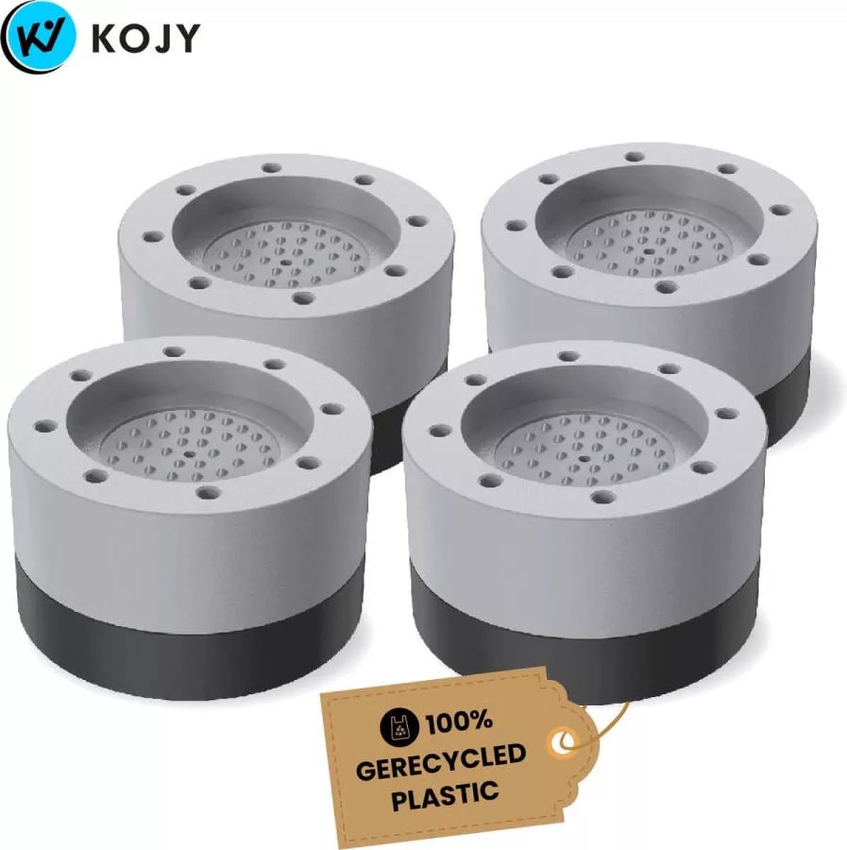 KOJY Wasmachine dempers - Verhoger - Stapelbaar - Grijs - voor wasmachine en wasdroger — afbeelding 1