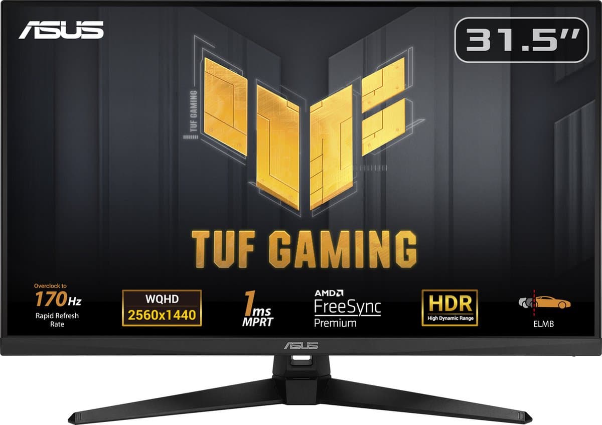 ASUS TUF Gaming VG32AQA1A - WQHD Gaming Monitor - 170hz - 32 inch — afbeelding 1