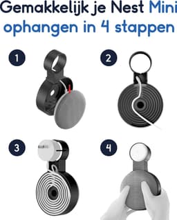 Ibley Houder voor Google Nest Mini wit - Luidsprekerstandaard - Nest Mini wandhouder stopcontact — thumbnail 4