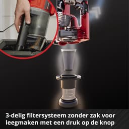 Einhell Accu Steelstofzuiger TE-SV 18 Li Solo - Power X-Change - 18 V/Li-Ion - 0,6 L reservoir - 4 LED's - Drievoudig filtersysteem - ECO/BOOST modus - Gemotoriseerd vloermondstuk - Excl. accu en lader — thumbnail 5